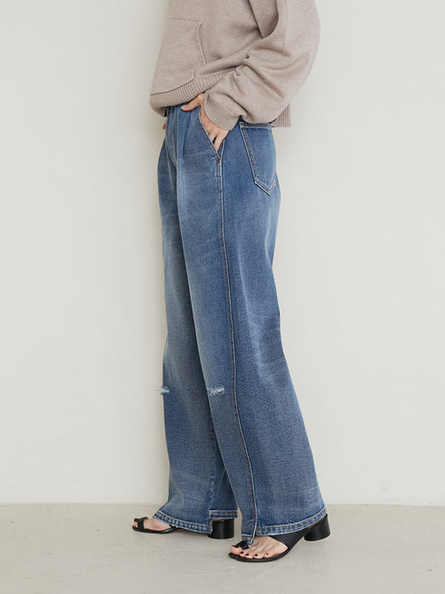 CURVED SEAM DENIM PT / Y234-31041-5